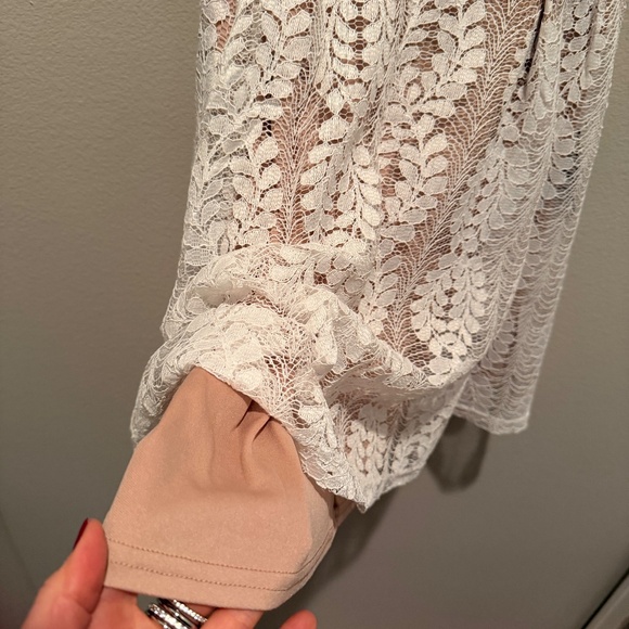 NWT Lulus All of My Heart White Lace Skater Dress - Picture 5 of 6